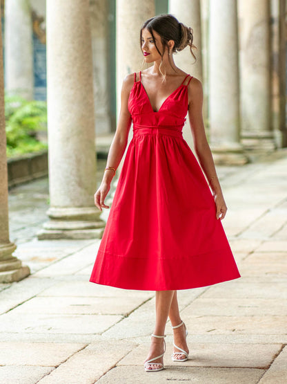 Vestido Midi Cotton Twill